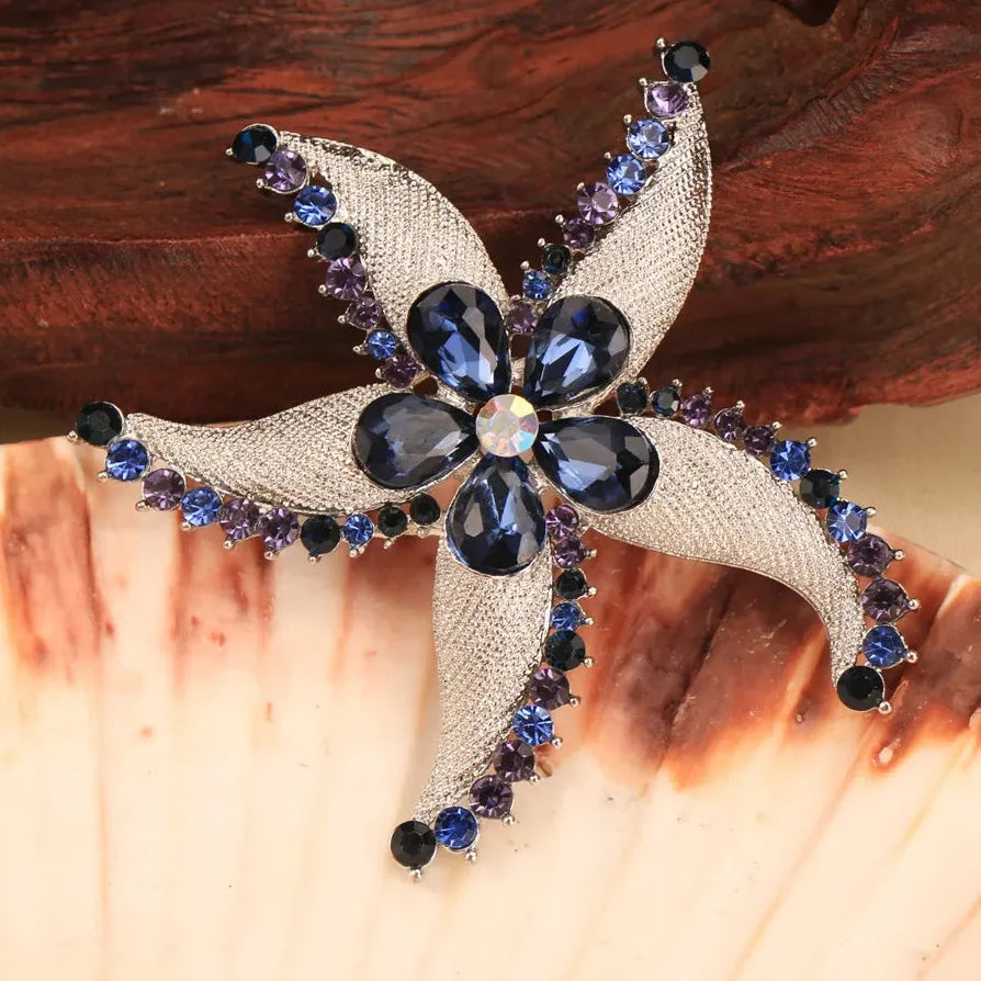 Elegant Starfish Brooch Wedding Gift for Men and Women