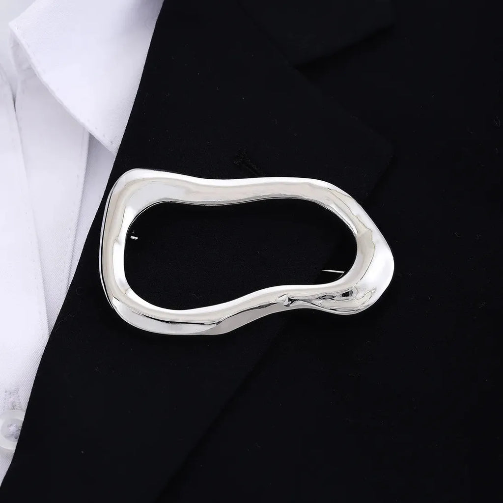 European American Irregular Oval Luxury Fashion Brooch Pin for Women