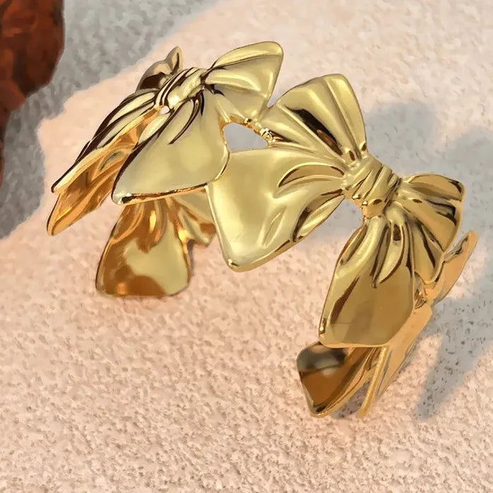 Butterfly Knot Stainless Steel Bracelet Big Bowknot Waterproof Rustproof Jewelry