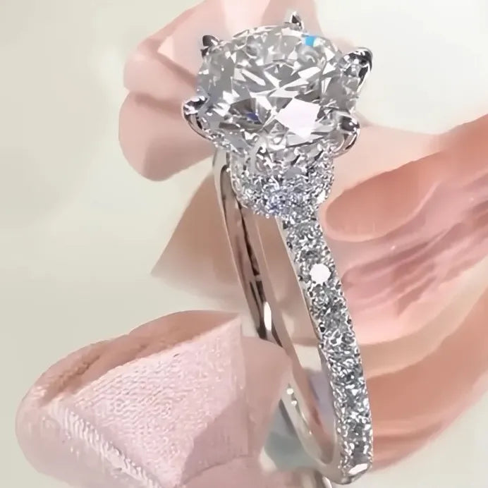 Elegant Women’s Prong Setting Cubic Zirconia Ring Wedding Anniversary Gift