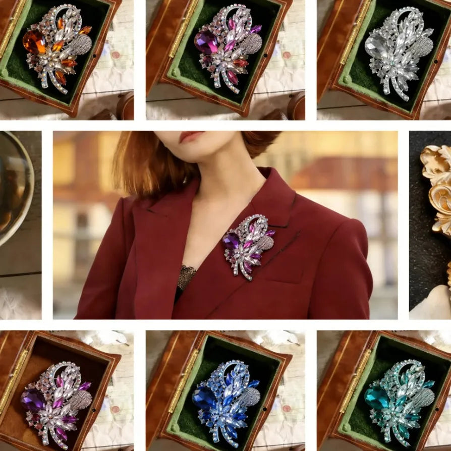 Classic Floral Openwork Brooch Wedding Gift for Men and Women