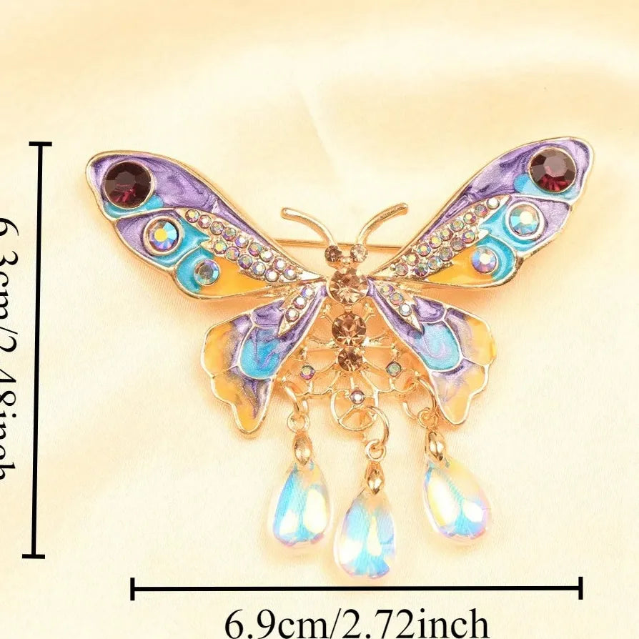 Vintage Elegant Chinese Style Butterfly Tassel Brooch Pin Gift