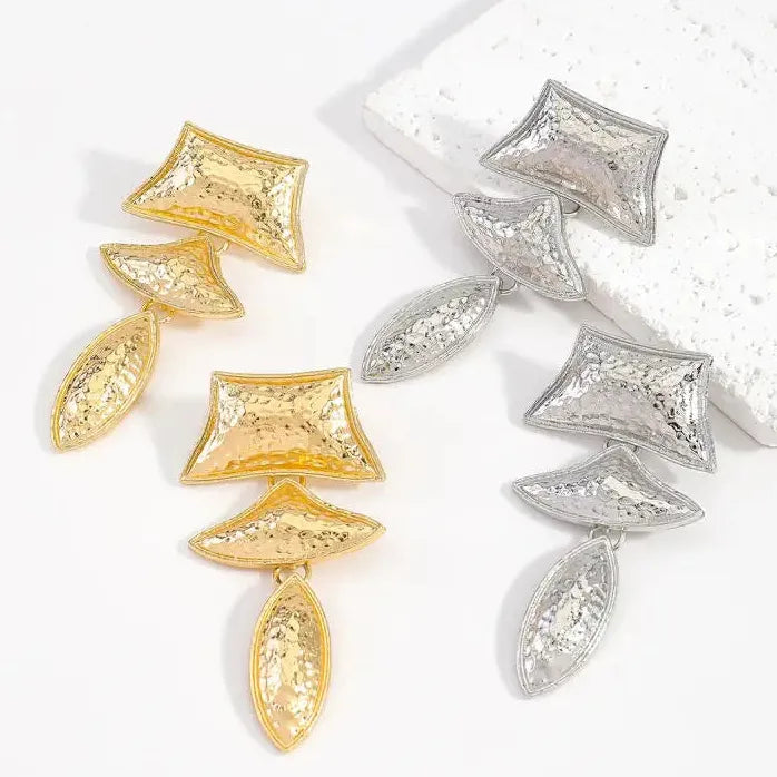 Geometric Multi Layer Large Drop Earrings for Women Fashion Jewelry