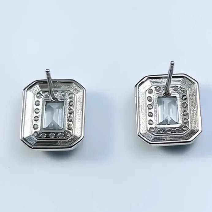 Geometric Cubic Zirconia Stud Earrings for Women Stylish Daily Wear Jewelry