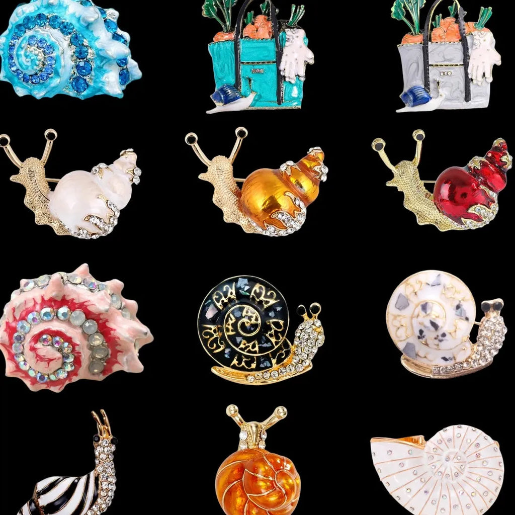 Classic Snail Conch Shell Brooch Pin Jewelry for Men and Women