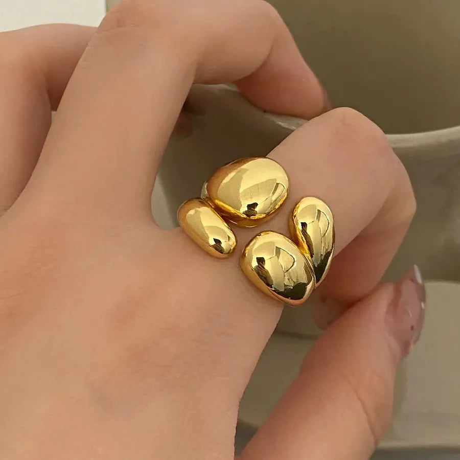 Thick Dome Geometric Ring Gold Silver Plated for Men Women Fashion Jewelry