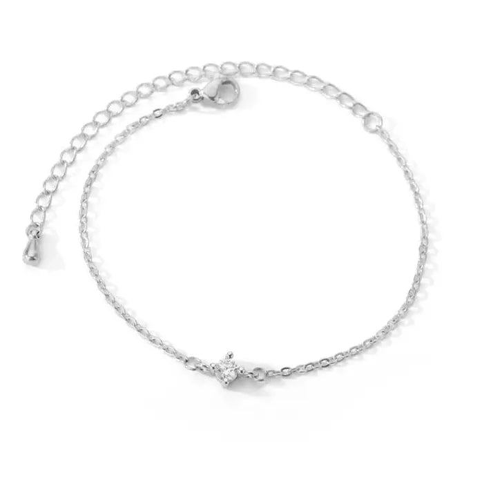 Shining Zircon Stainless Steel Circle Bead Bracelet for Women Men Gift 2026