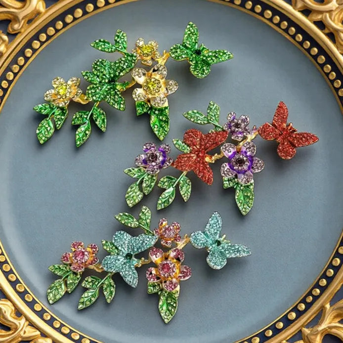 Classic Butterfly Flower Brooch Wedding Gift for Men and Women