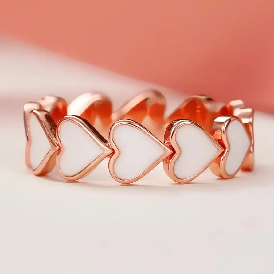 Trendy Women’s Heart Love Brass Statement Ring Party Gift Accessory