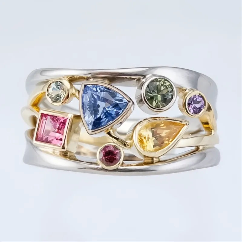 Fashion Cross Female Finger Ring Cubic Zirconia Brass Jewelry Party Gift Stylish Accessory