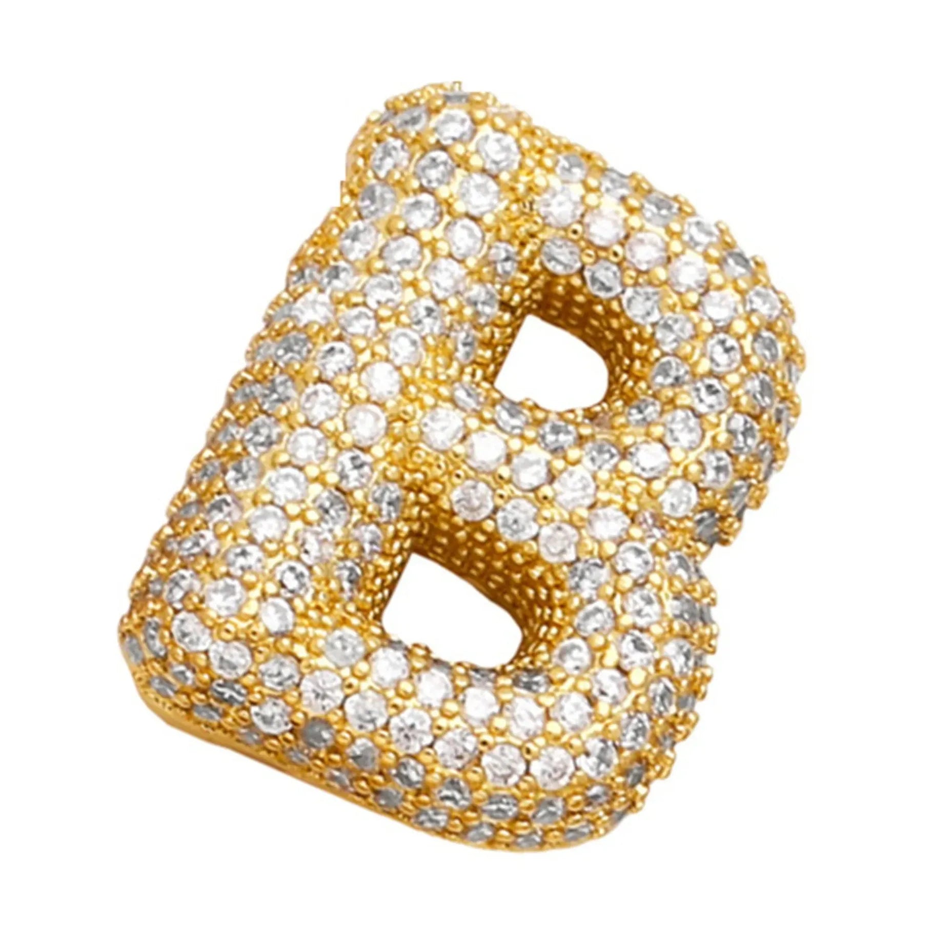 2026 Stainless Steel Bubble Letter A-Z Necklace Cubic Zirconia Pendant Women Girls