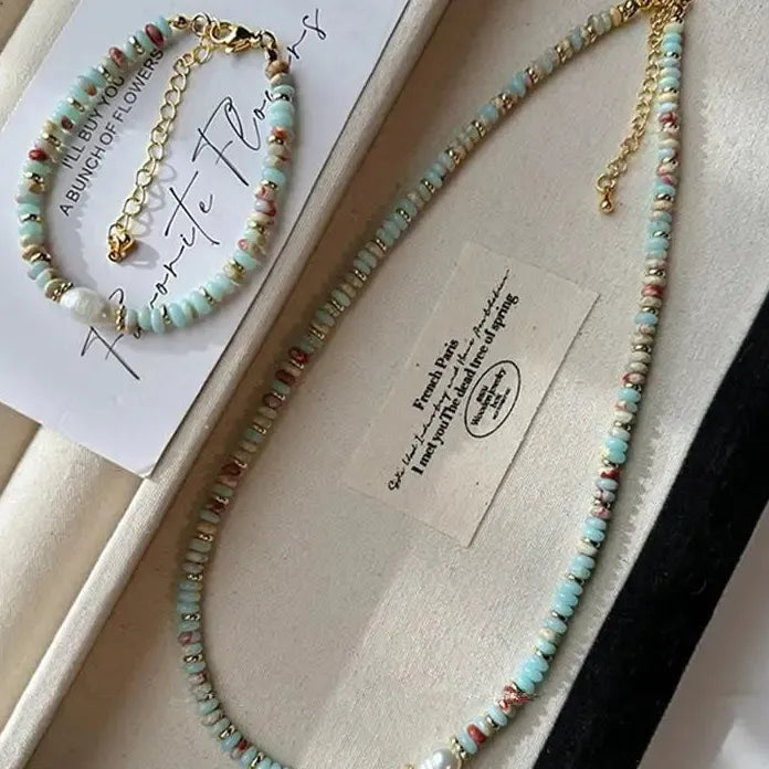 2026 Natural Stone Freshwater Pearl Circle Pendant Necklace Vintage Jewelry Gift
