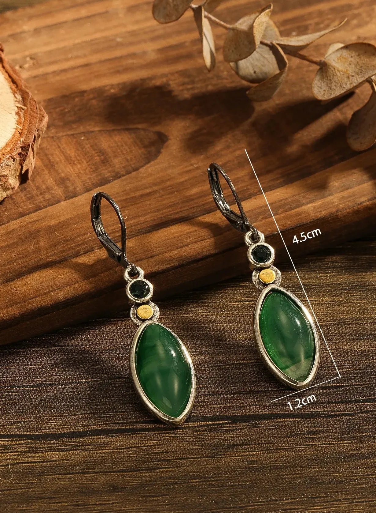 Gun Black Green Zinc Alloy Pendant Drop Earrings for Ladies Weddings Parties