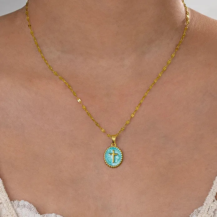 Cross Pendant Necklace for Women Girls Minimalist Geometric Charm Jewelry