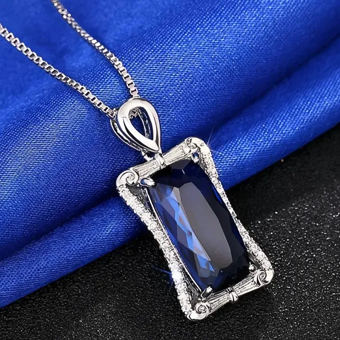Trendy Brass Cubic Zirconia Geometric Pendant Necklace with Box Chain