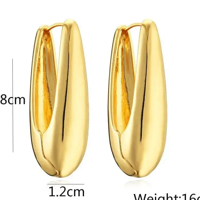 Geometry Water Drop Earrings for Women Punk Gold Statement Fashion Jewelry