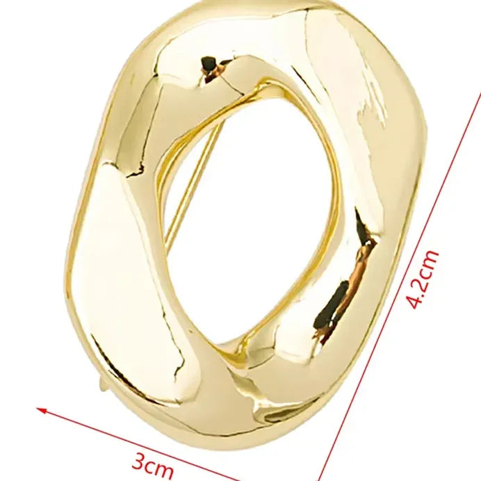 Geometric Zinc Alloy Circular Brooch Punk Rock Jewelry for Women Men