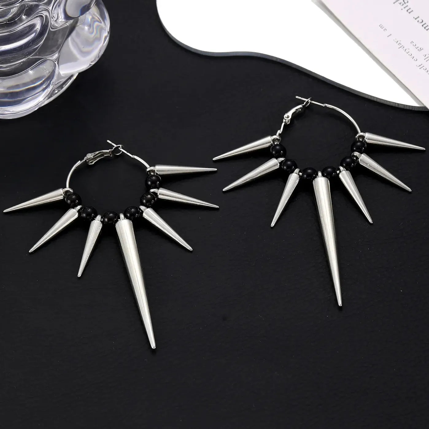 Y2K Punk Four Pointed Star Stud Earrings for Women Gothic Jewelry