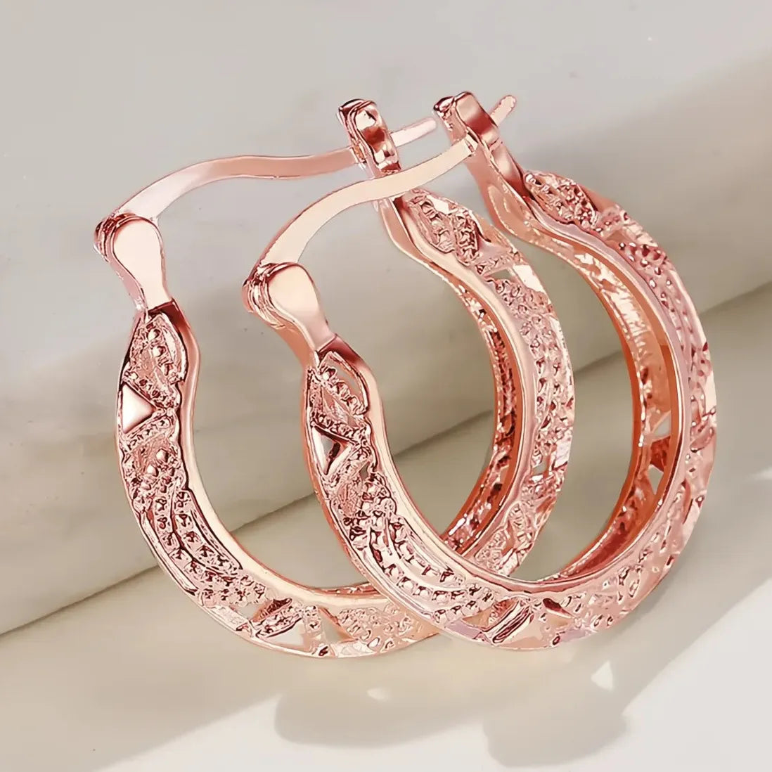Geometric Hollow Out U Shape Hoop Earrings for Women Fashion Jewelry
