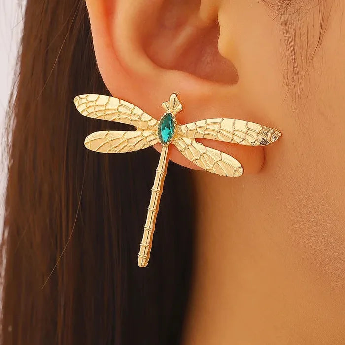 Dragonfly Zinc Alloy Drop Earrings for Women Retro Punk Party Gift