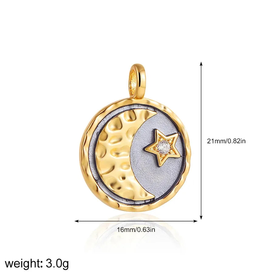 Stainless Steel Evil Eye Palm Cross Flower Pendant Jewelry Rust Resistant Charm