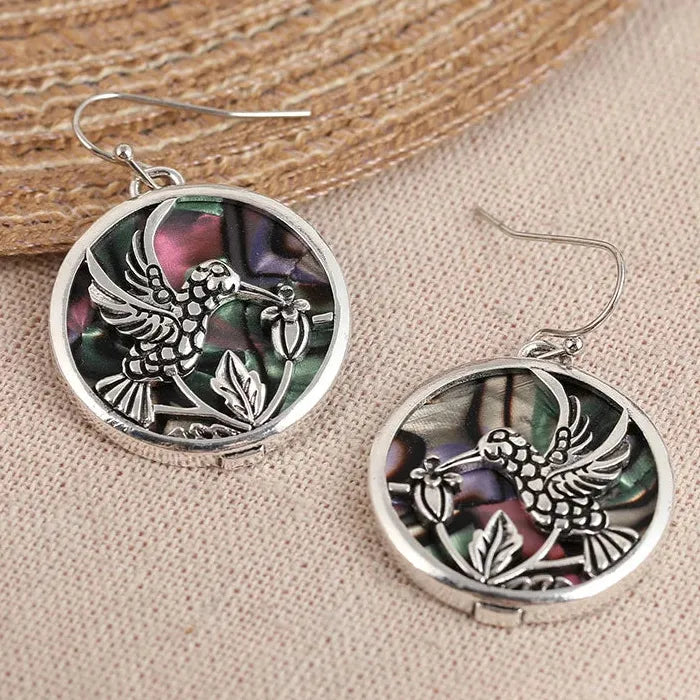 Colorful Shell Animal Shaped Women's Retro Drop Earrings Zinc Alloy Jewelry Gift