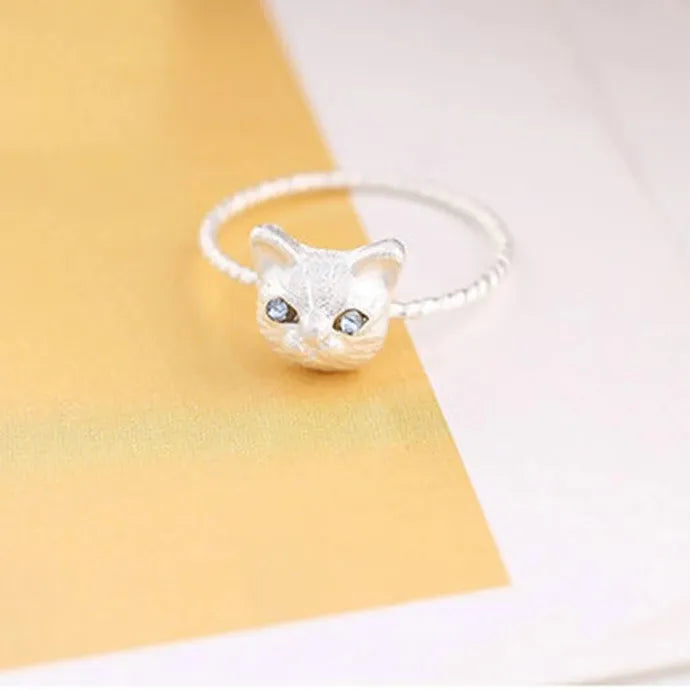 Animal Finger Ring for Women Zinc Alloy Cat Design Anniversary Jewelry
