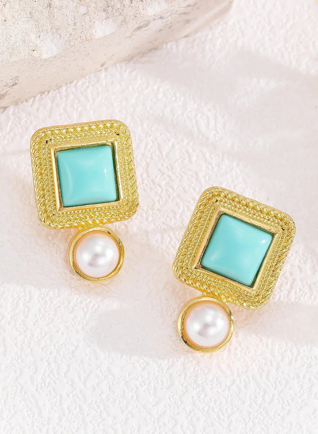 Bohemian Turquoise Pendant Earrings for Women Vintage Zinc Alloy Jewelry