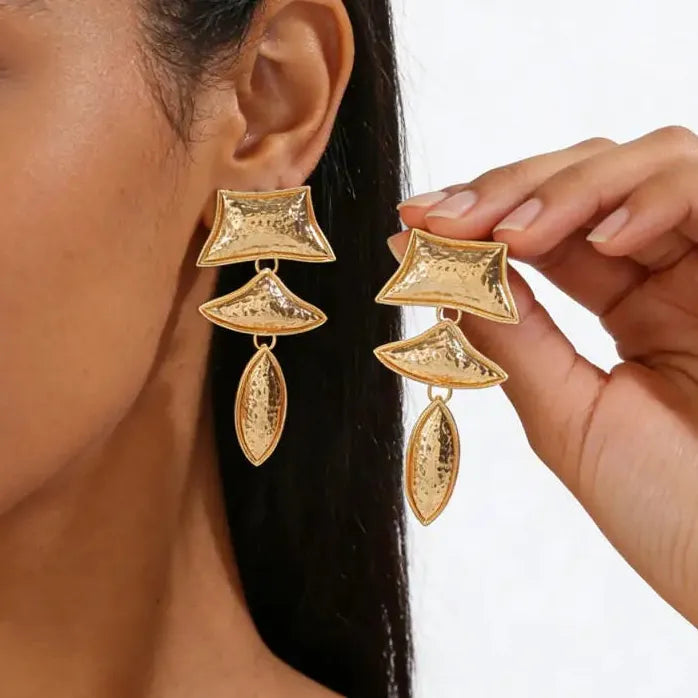 Geometric Multi Layer Large Drop Earrings for Women Fashion Jewelry