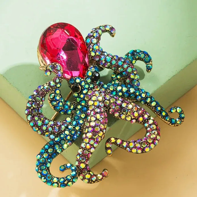 Classic Octopus Brooch Marine Creature Jewelry for Men and Women