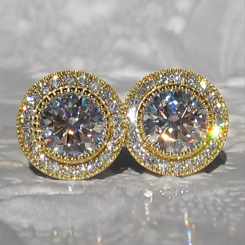 Dainty Small Round Cubic Zirconia Stud Earrings for Women Simple Elegant Daily Wear Jewelry