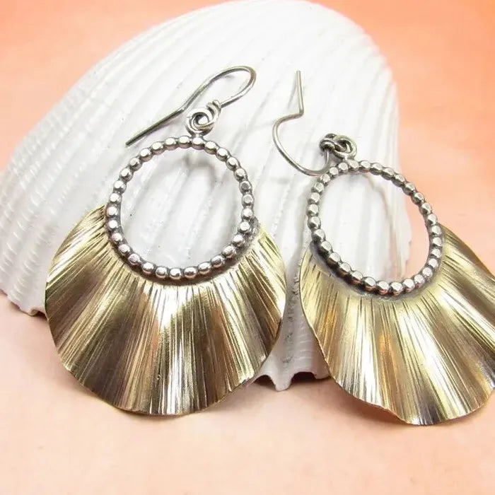 Metal Half Round Ethnic Bohemian Drop Earrings for Women Zinc Alloy Jewelry