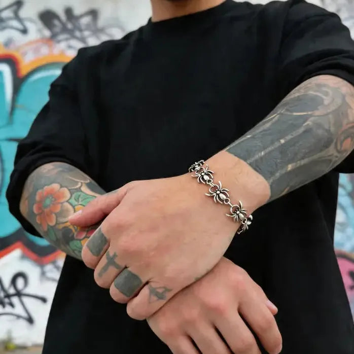 Punk Gothic Spider Bracelet Men Women Metal Chain Jewelry Gift
