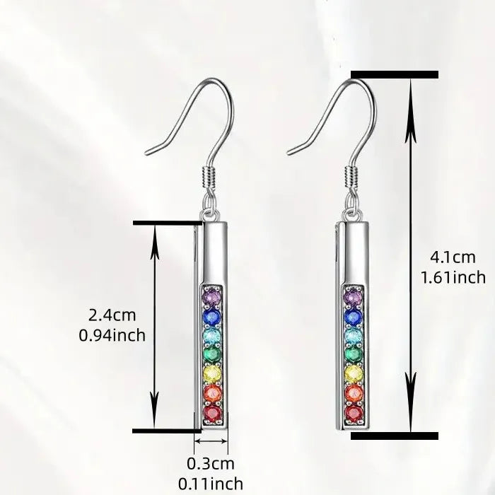 Colored Cubic Zirconia Zinc Alloy Women's Long Pendant Drop Earrings for Party Wedding