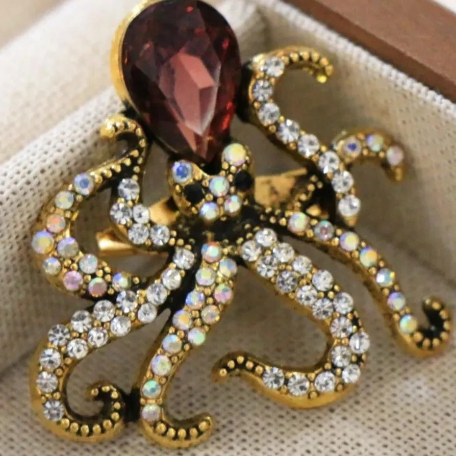 Elegant Octopus Brooch Jewelry Wedding Gift for Men and Women