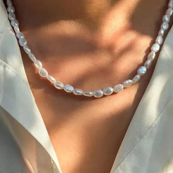 Imitation Pearl Choker Necklace for Women Teens Punk Hip Hop Jewelry Accessory