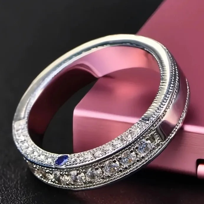 Elegant Silver Brass Wedding Rings for Women Cubic Zirconia Gift