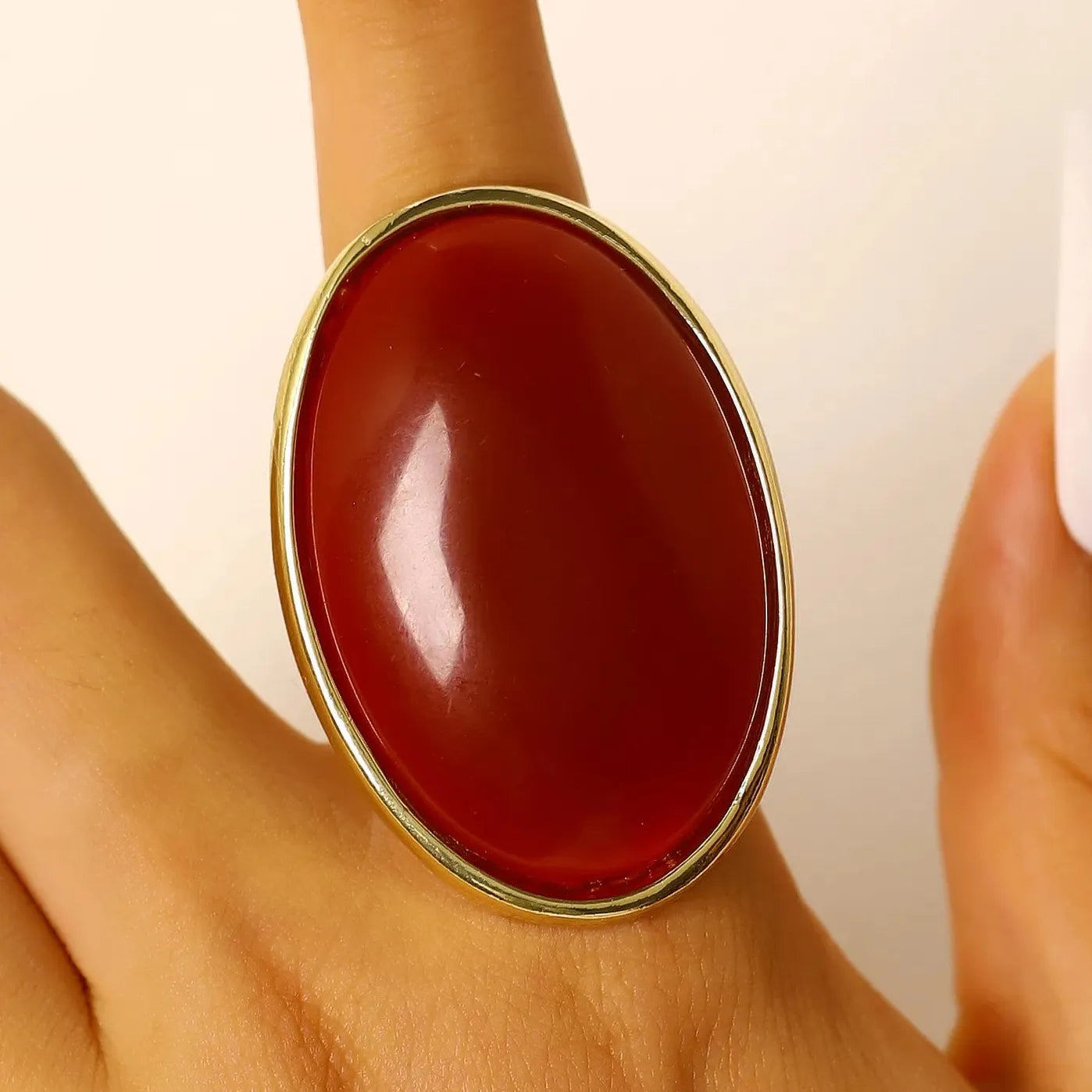 Red Acrylic Oval Geometric Stud Earrings for Women Fashion Jewelry