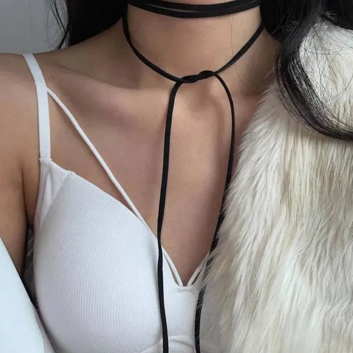 Vintage Black Velvet Bowknot Adjustable Choker Necklace Women Y2K Jewelry Trendy