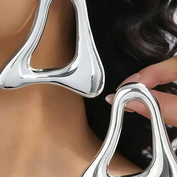 Exaggerated Retro Hollow Triangle Skeleton Drop Earrings Punk Hip-Hop Jewelry