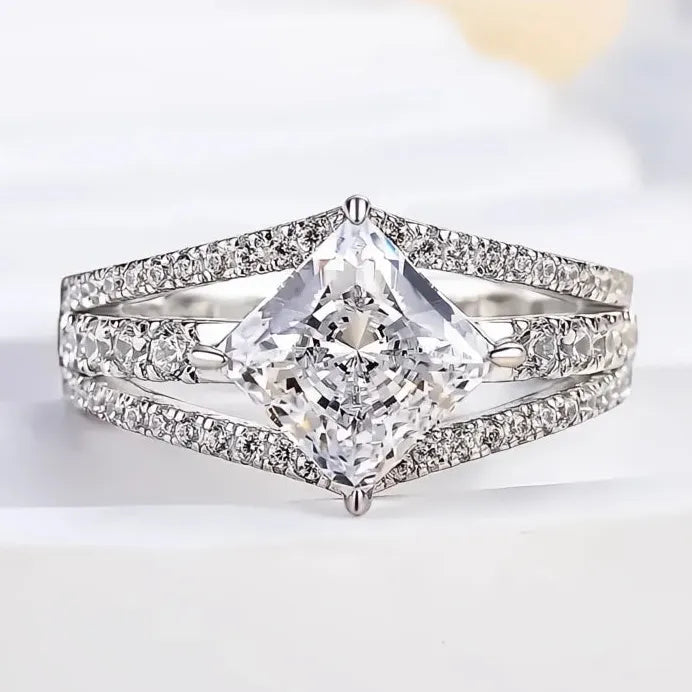 Elegant Geometric Cubic Zirconia Rings for Women Wedding Party Jewelry
