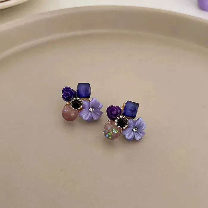 2024 Classic Korean Geometric Zircon Gold Color Earrings for Women