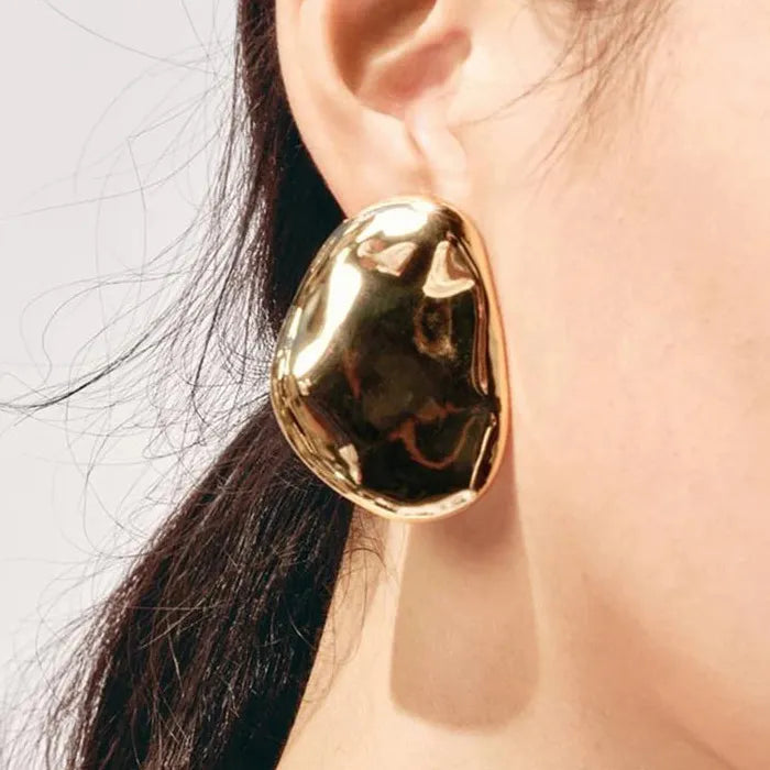 Vintage Zinc Alloy Irregular Oval Geometric Drop Earrings for Women