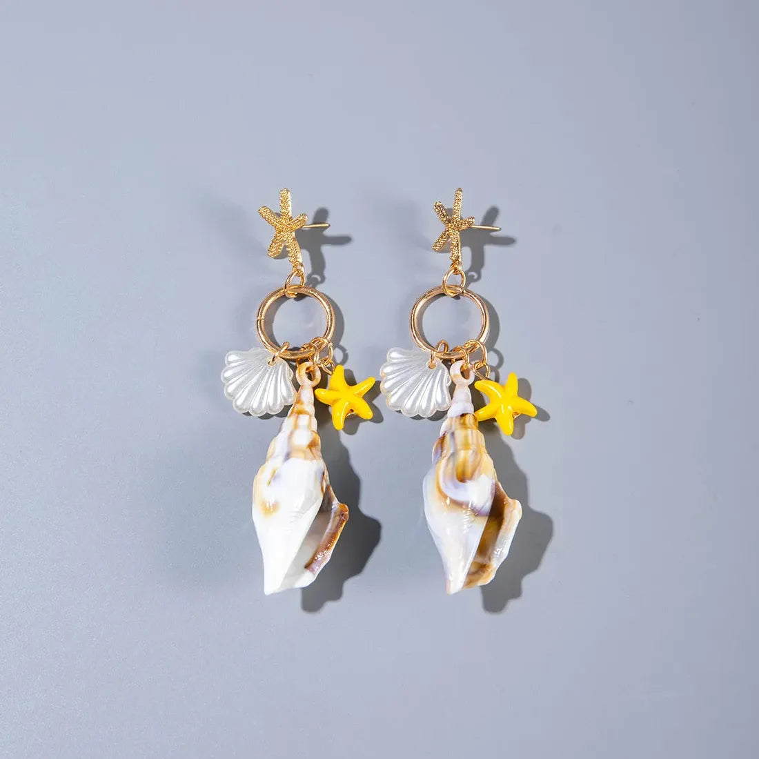 Bohemian Conch Shell Drop Earrings Zinc Alloy Summer Gift for Girls