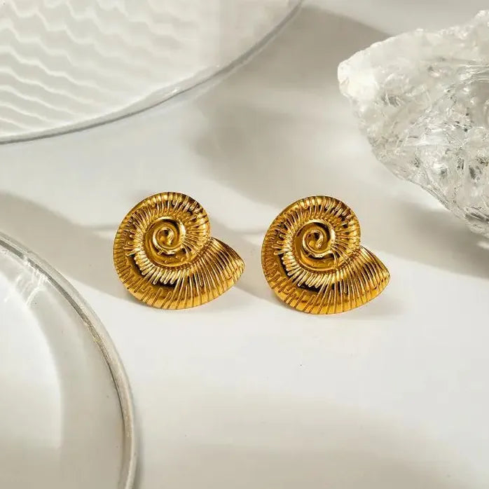 Bohemian Stainless Steel Animal Conch Stud Earrings for Women Gift