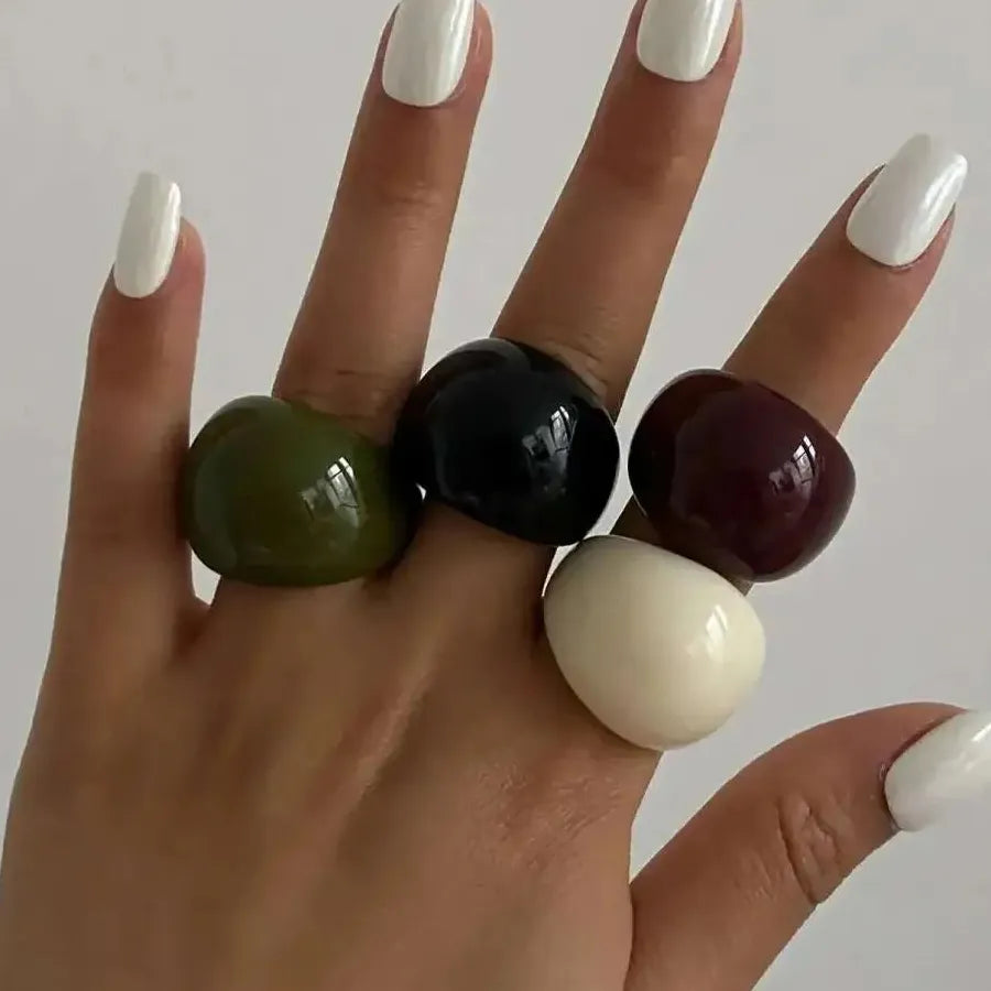 Y2K Vintage Geometric Punk Rings for Women Boho Party Jewelry Gift
