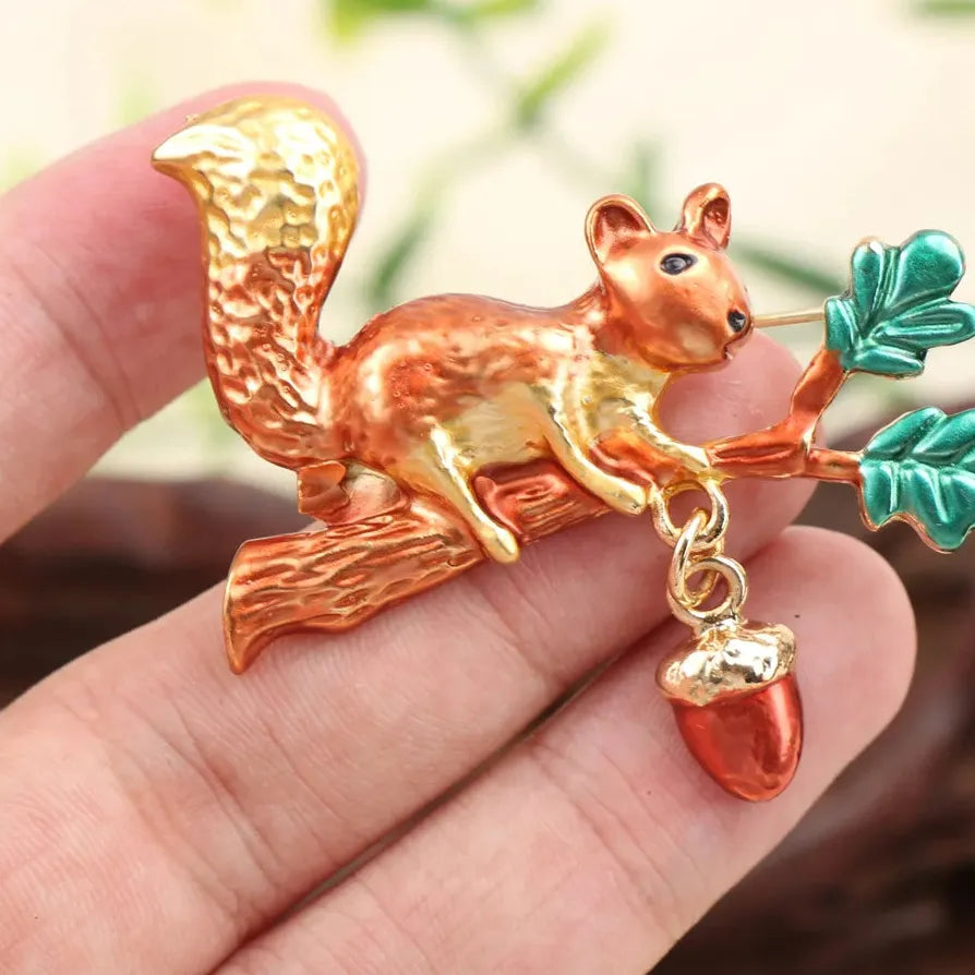 Luxury Classic Squirrel Brooch Pin Jewelry Gift for Men Women