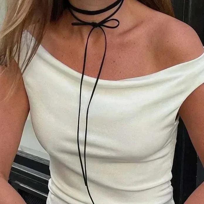 Vintage Black Velvet Bowknot Adjustable Choker Necklace Women Y2K Jewelry Trendy
