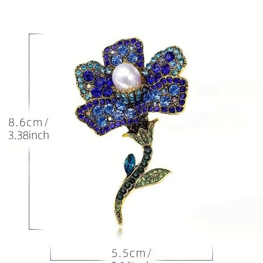 Classic Heavy Duty Flower Brooch Pin for Men and Women