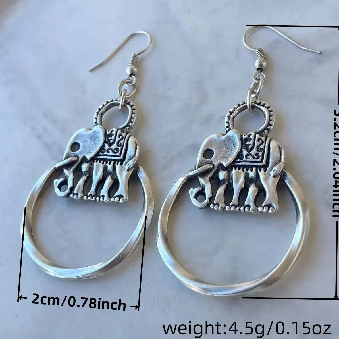 Vintage Punk Elephant Zinc Alloy Earrings Halloween Parties Men Women Jewelry